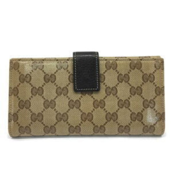 Gucci Long GG Crystal Brown Wallet Fold - Picture 1 of 7